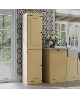 Solid Wood Tall Kitchen Pantry Cabinet, 16.5"W x 71.5"H, Modular Storage, Raised Panel Doors and Adjustable Shelves