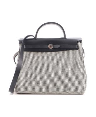 Pre-Owned HERMES 31 Herbag Zip Criss Viking Toile and Leather