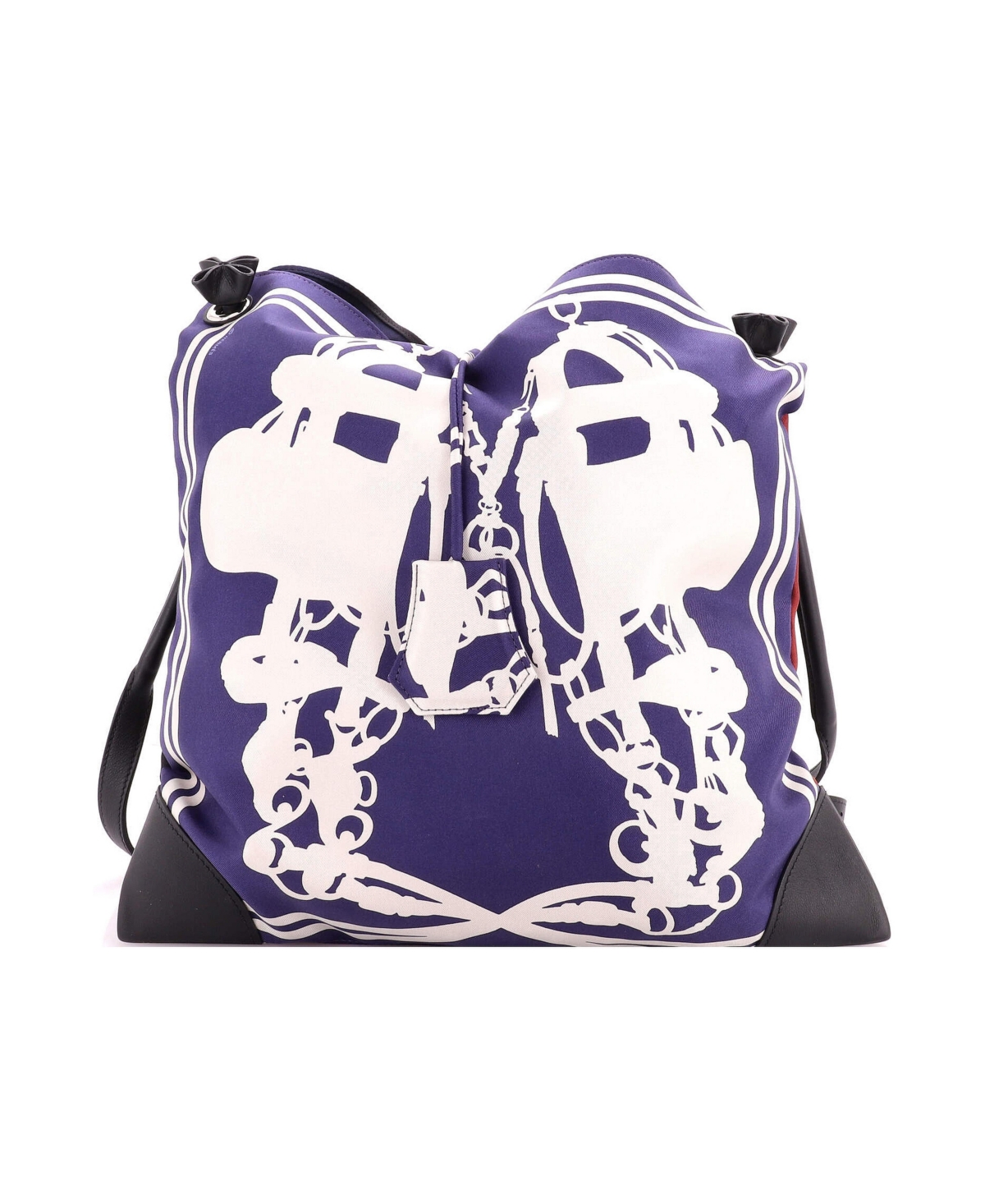 Pre-Owned Hermes Pm Silky City Bag Printed Silk and Leather - Blue