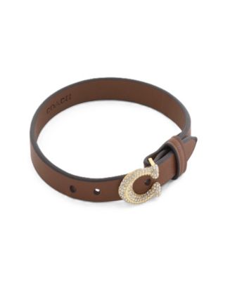 Gold-Tone Crystal Pave C Buckle Bracelet