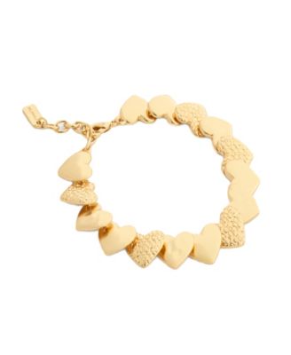 Women's Gold-Tone Textured Heart Bracelet