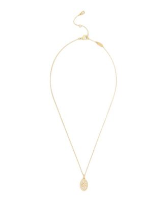 Gold-Tone Glass Crystal Pendant Necklace