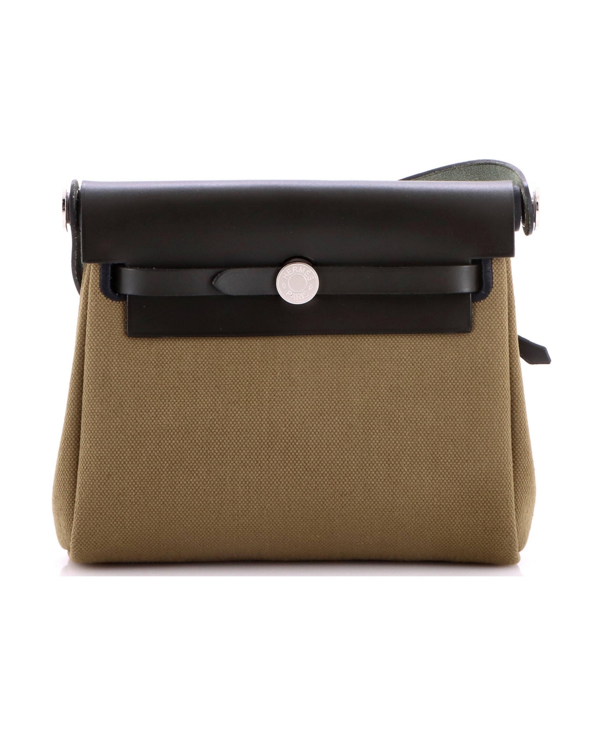 Pre-Owned Hermes 20 Herbag Zip Toile and Leather - Green
