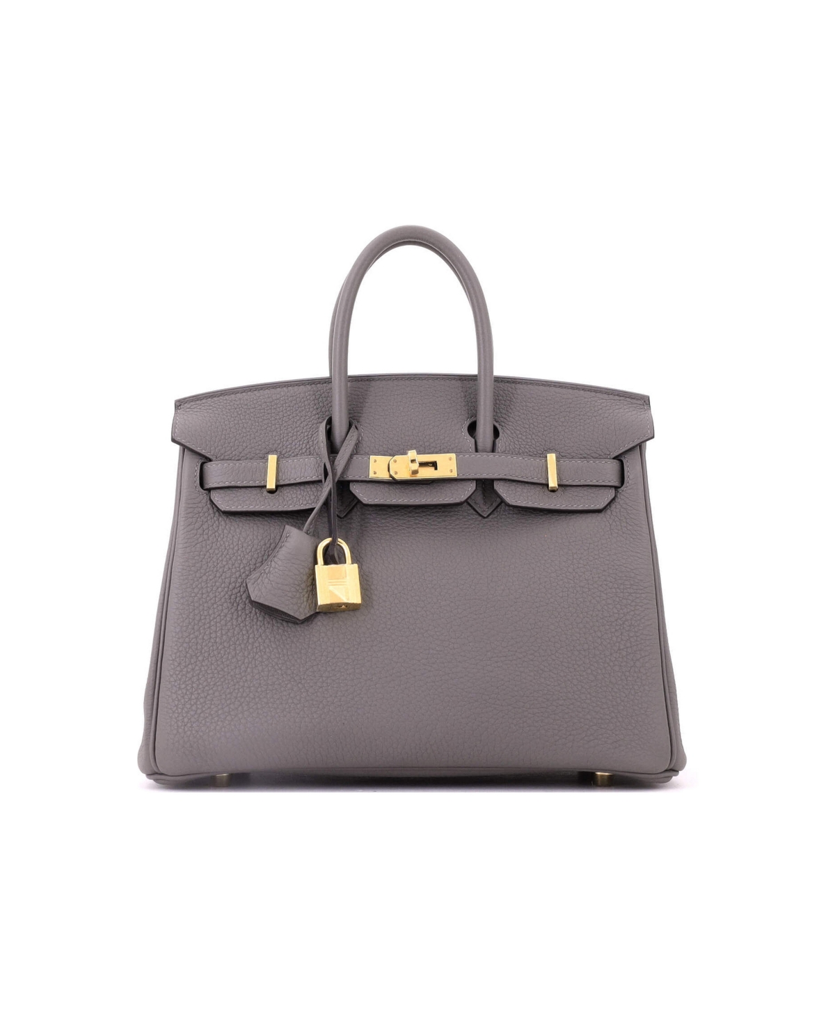 Pre-Owned Hermes Birkin 25 Handbag Grey Togo with Gold Hardware - Grey