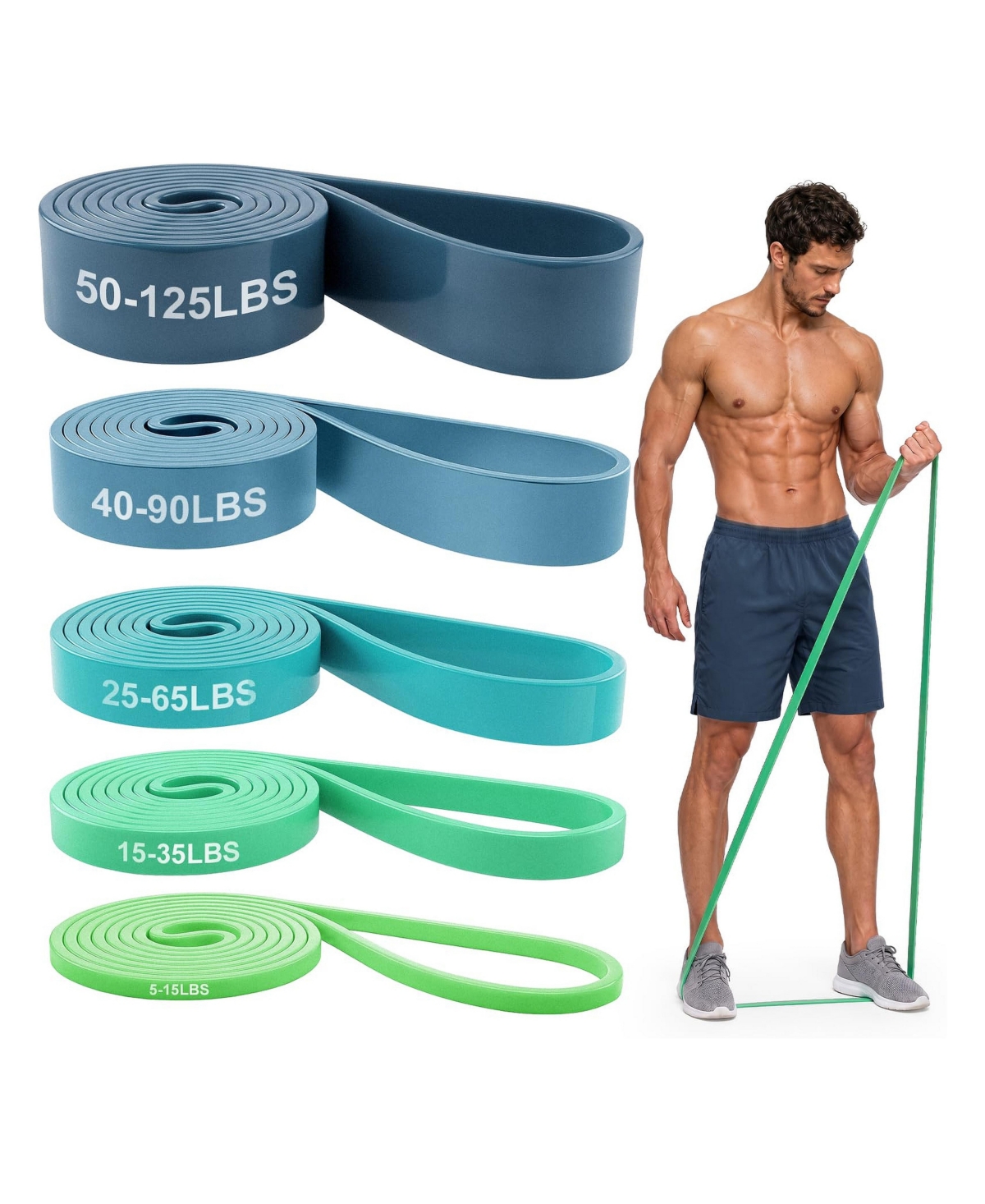 Sportneer 5 Level Resistance Bands Set For Home Gym Strength Training Workout