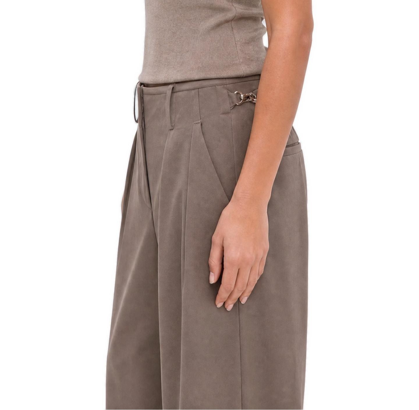 Женские брюки NOCTURNE Pleated Barrel Leg, цвет: Светлый коричневый — фото 2