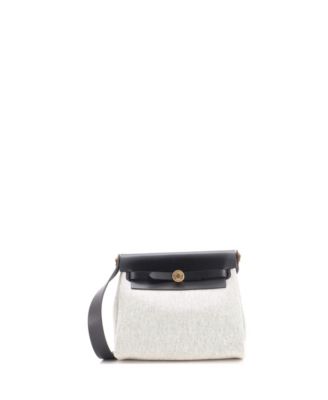 Pre-Owned HERMES 20 Herbag Zip Toile and Leather