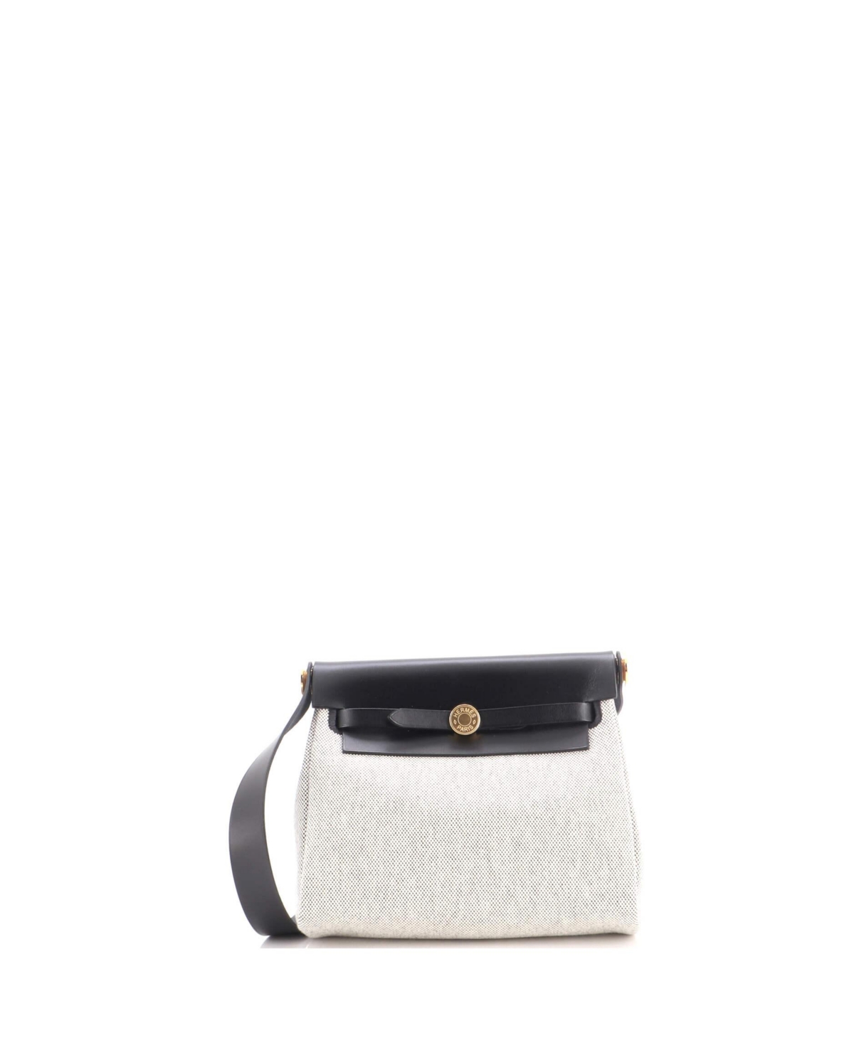 Pre-Owned Hermes 20 Herbag Zip Toile and Leather - Black