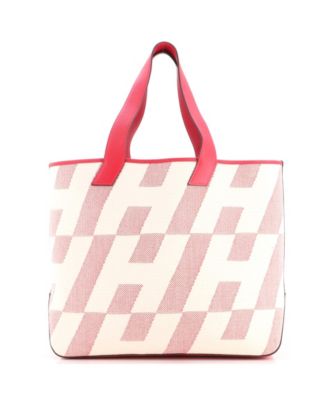 Pre-Owned HERMES 40 Cabas H en Biais Tote Canvas with Leather