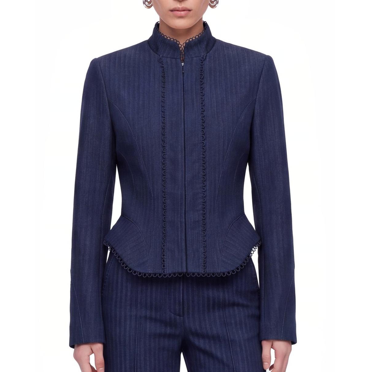 Nocturne Women's Loop Trim Peplum Slim-Fit Jacket