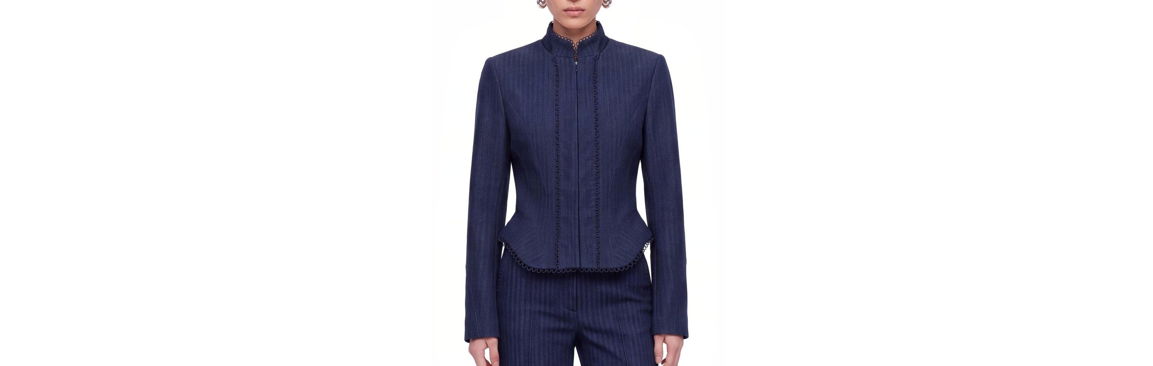 Nocturne Women's Loop Trim Peplum Slim-Fit Jacket