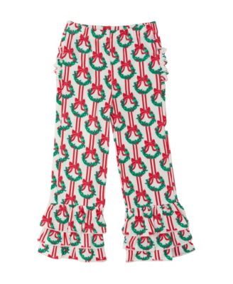 Toddler Girls' 2T-5T Deck The Halls Pull-On Ruffle Flare Pants
