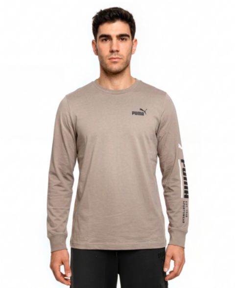 Мужская футболка PUMA Vital Long-Sleeve Regular-Fit, цвет: Серый