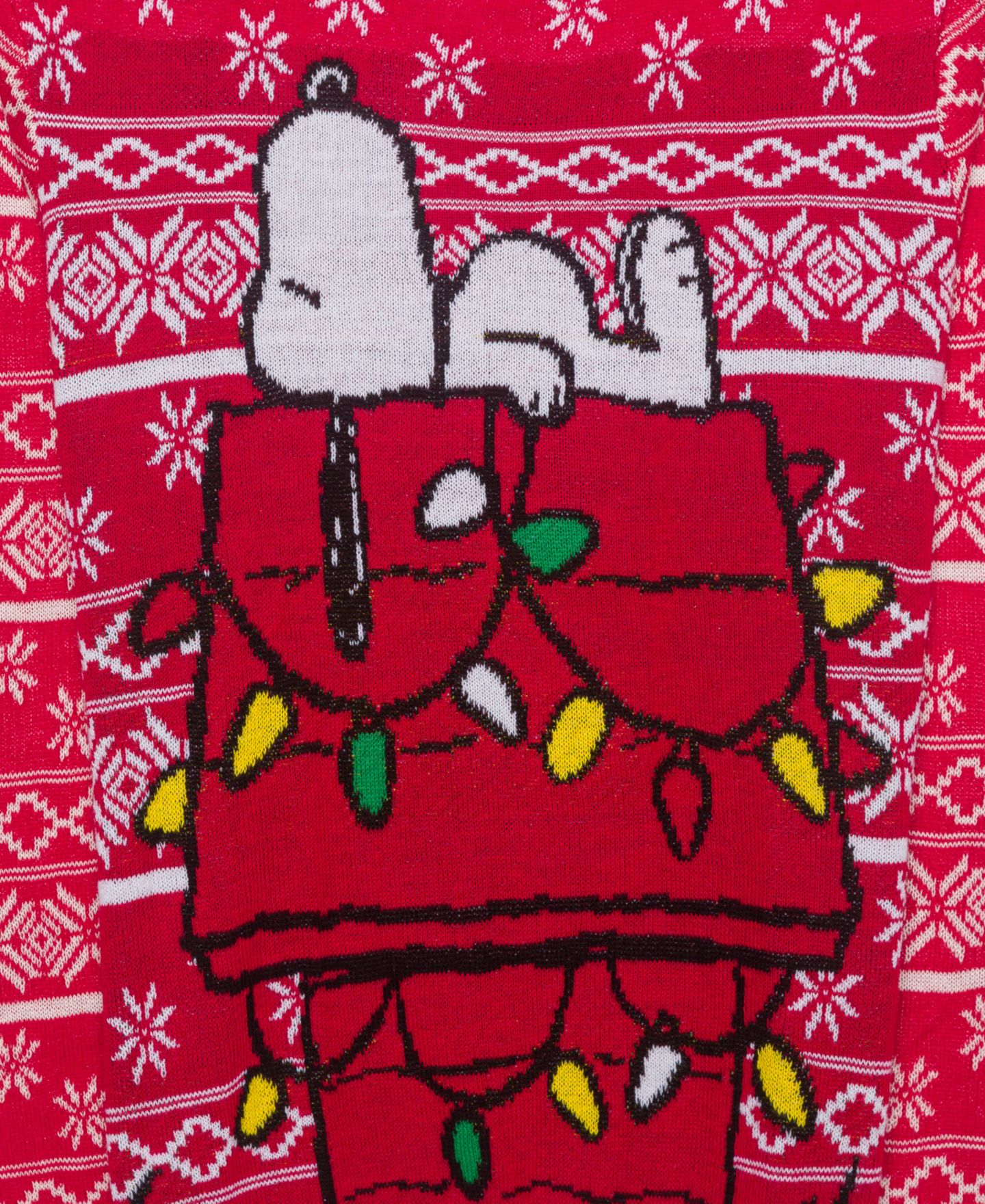 Мужской свитер Hybrid Apparel Snoopy Fair Isle Holiday Crewneck, цвет: Красный — фото 3