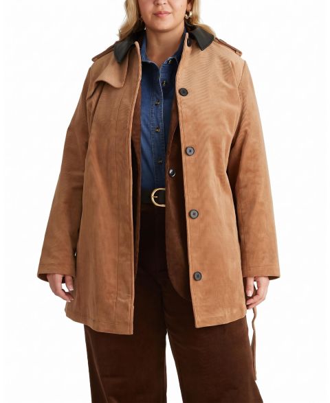 Женское пальто Universal Standard Plus Size Cortland Stretch Corduroy Short Trench, цвет: Верблюжий