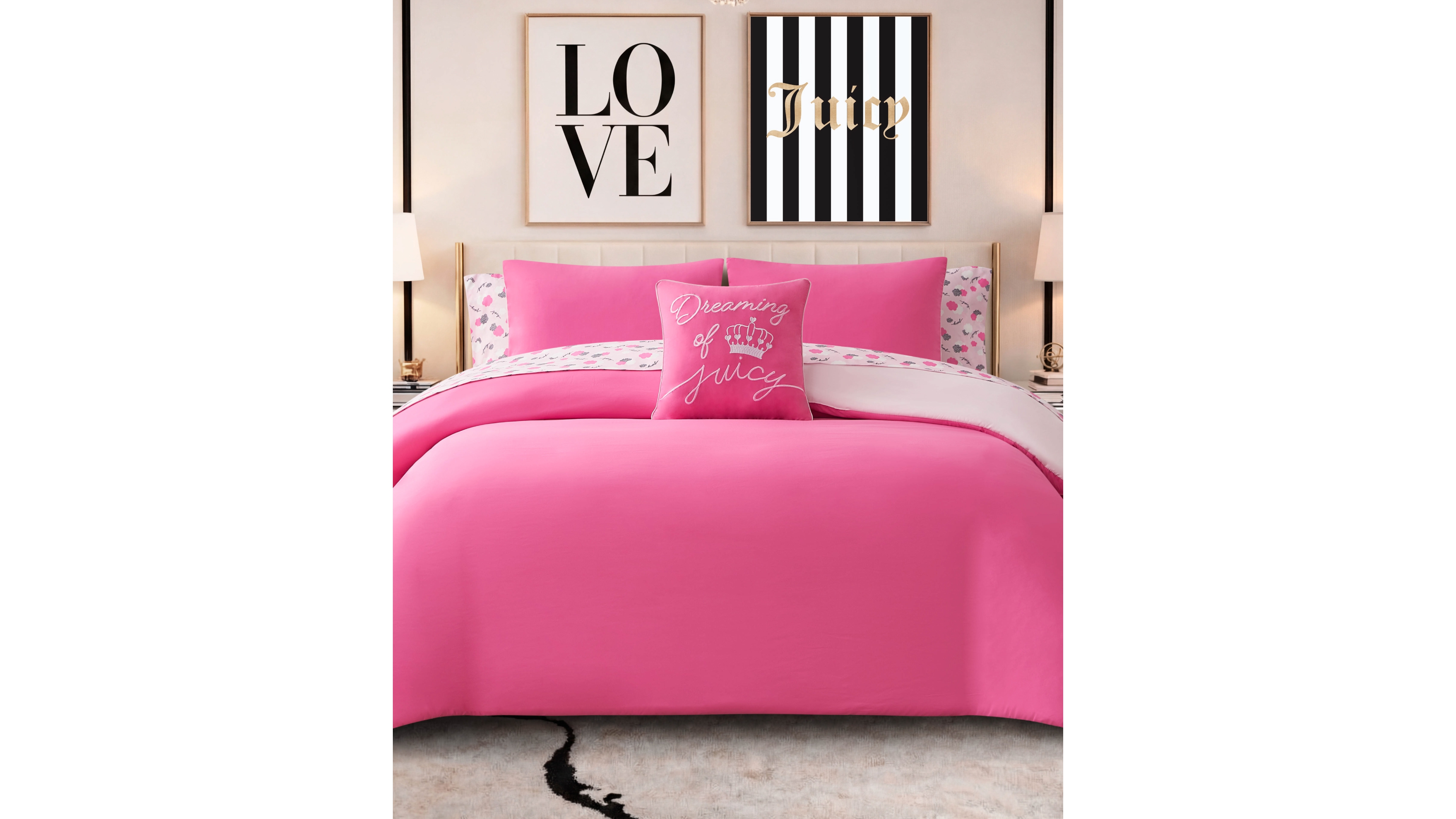 Juicy Couture Dreaming of You Reversible 6-Piece Bed in a Bag, Twin