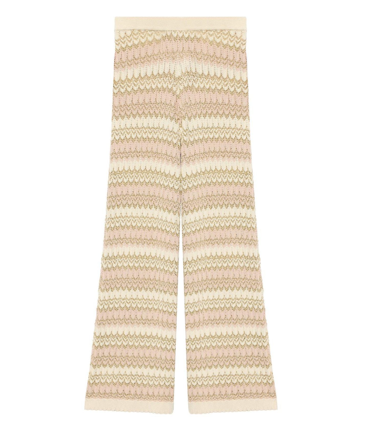 Женские брюки Mint Velvet Wide-Leg Pull-On Striped, цвет: Нейтральный — фото 7