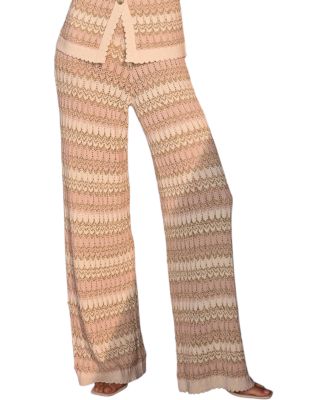 Women's Wide-Leg Pull-On Striped Trousers
