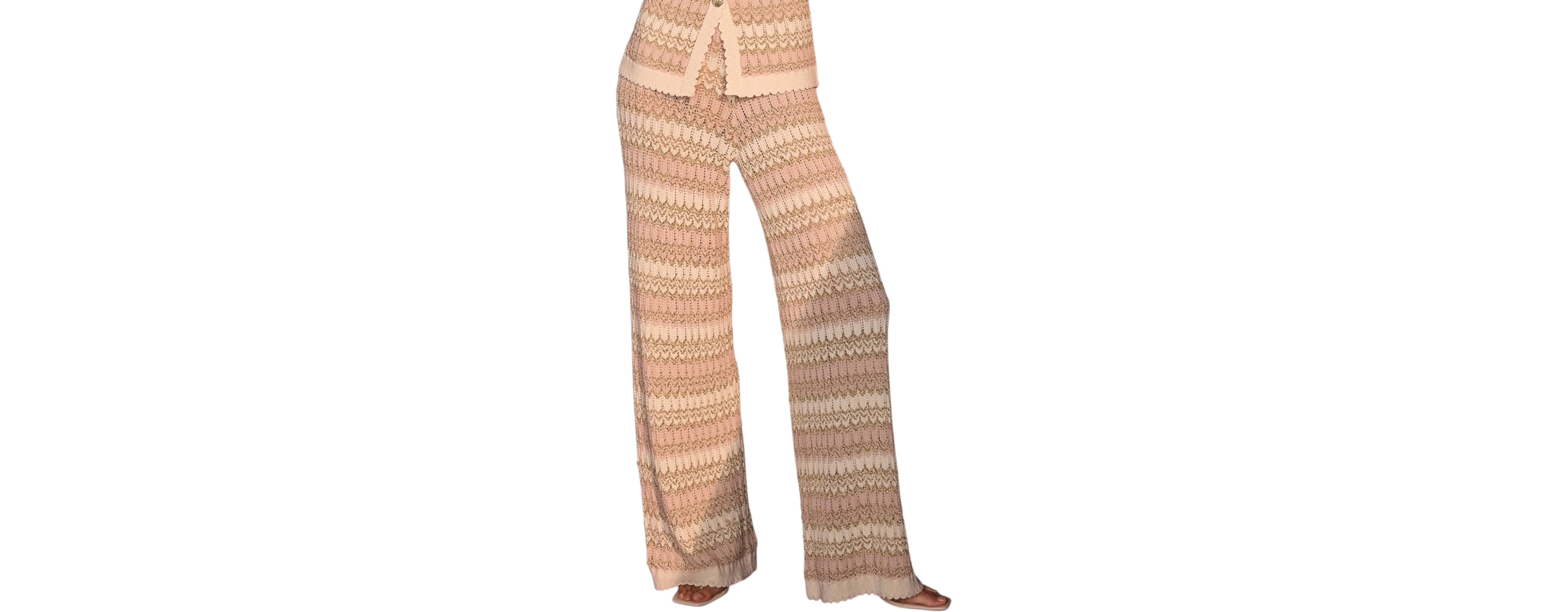 Mint Velvet Women's Wide-Leg Pull-On Striped Trousers
