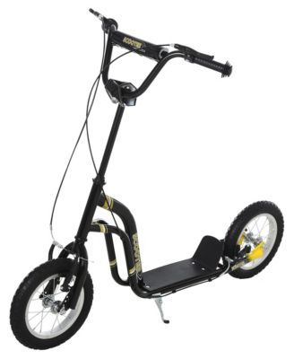 Kids Scooter with Adjustable Handlebars, 12" Soccer Style Inflatable Wheels, Wide Anti-Slip Deck
