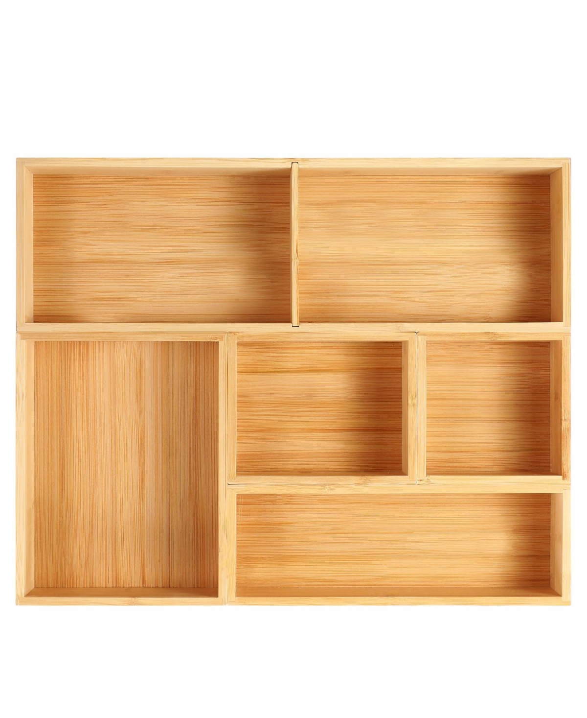 Four Candies 9 Piece Drawer Organizer Set Versatile Storage Bins For Kitchen Office Bathroom - brown 2