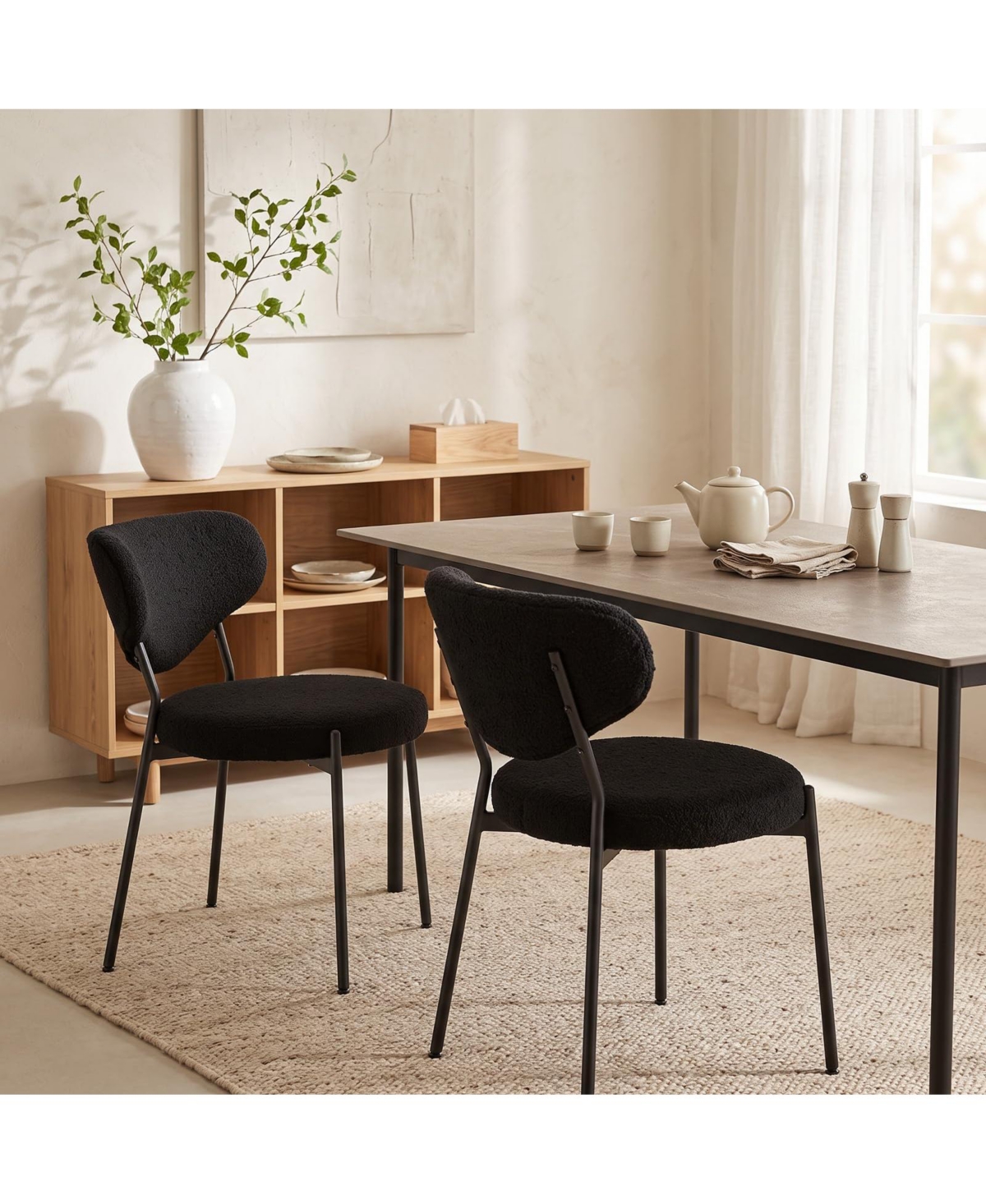 Gaomon Velvet Dining Chair Set of 2 Round Thicken Upholstered Kitchen Dining Chairs with Curved Backrest Metal Legs for Dining Room, Kitchen