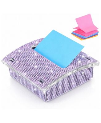 Bling Rhinestone Sticky Note Dispenser With 100 Pop Up Notes Cute Office Desk Accessories For Women Teachers