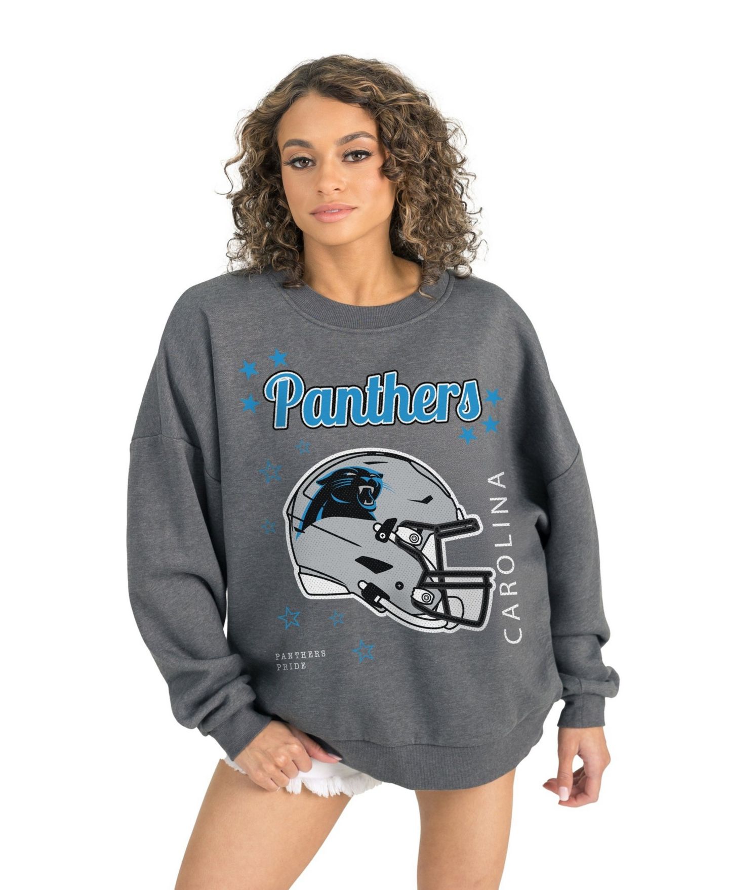 Женская толстовка Gameday Couture Gray Carolina Panthers Ready to Rumble Premium Fleece Pullover — фото 3