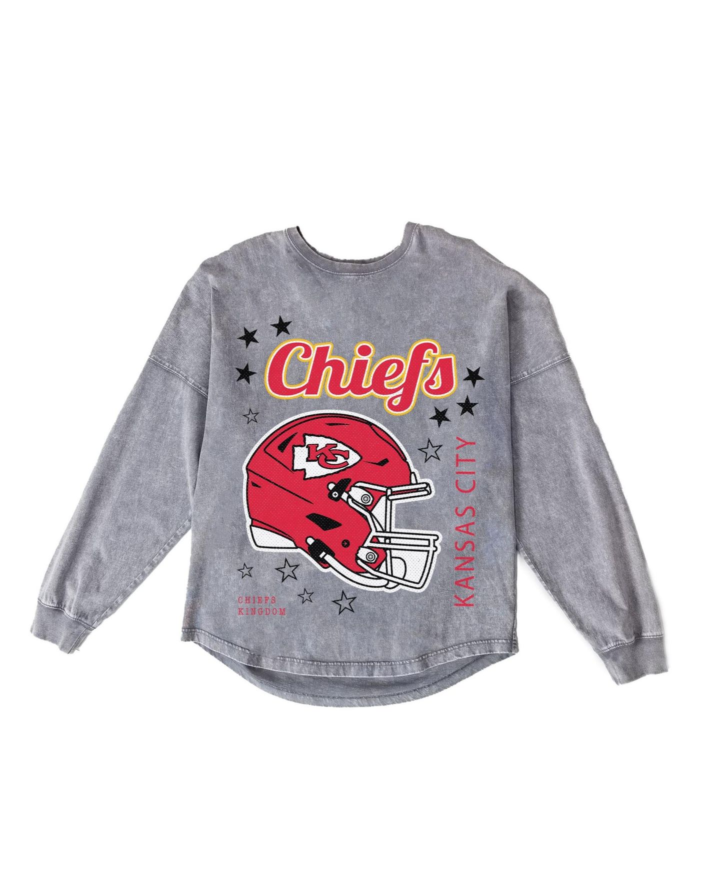 Женская футболка Gameday Couture Gray Kansas City Chiefs Starbound Oversized Snow Wash Long-Sleeve — фото 6