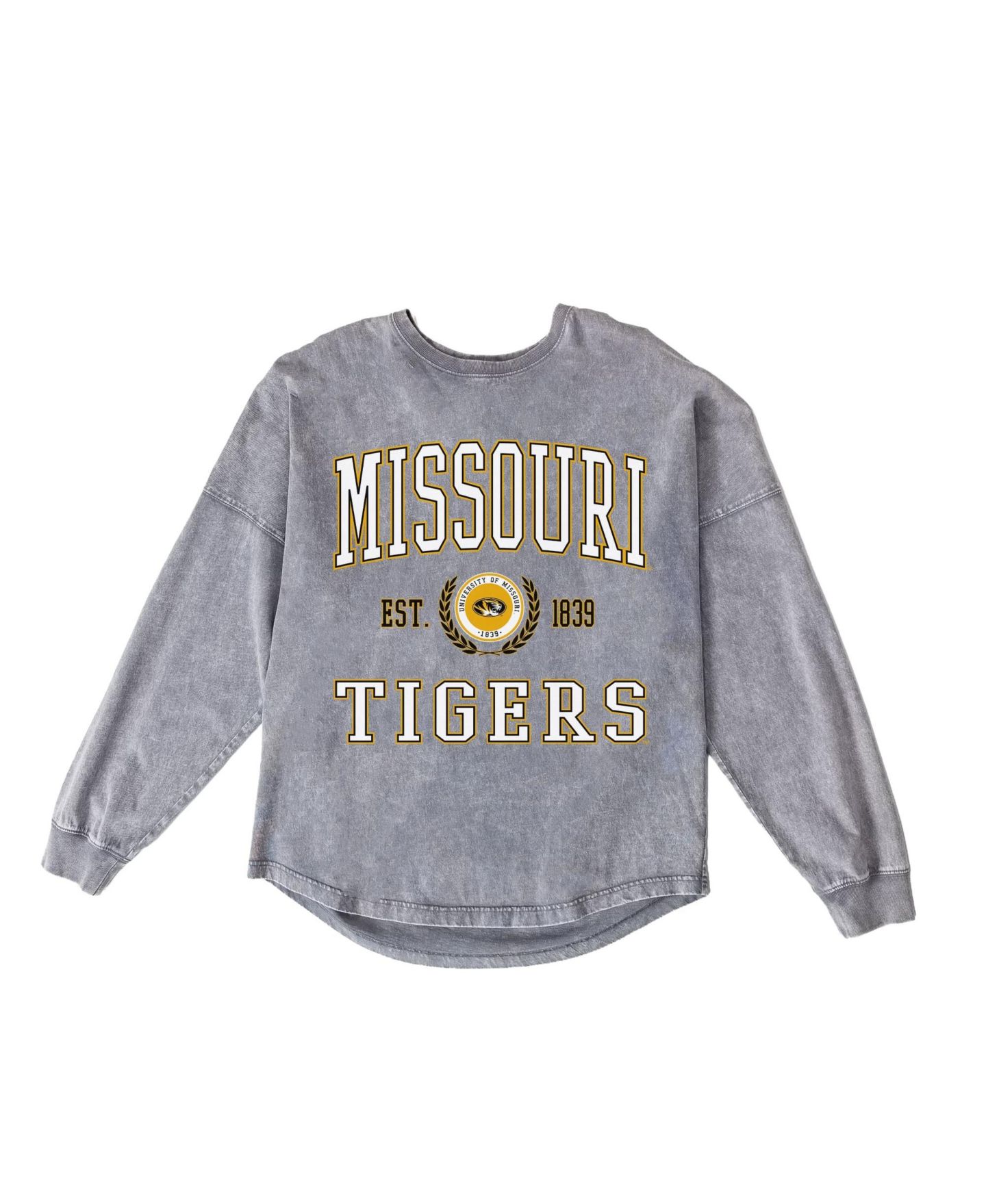 Женская футболка Gameday Couture Gray Missouri Tigers Oversized Final Score Snow Wash Long-Sleeve — фото 6