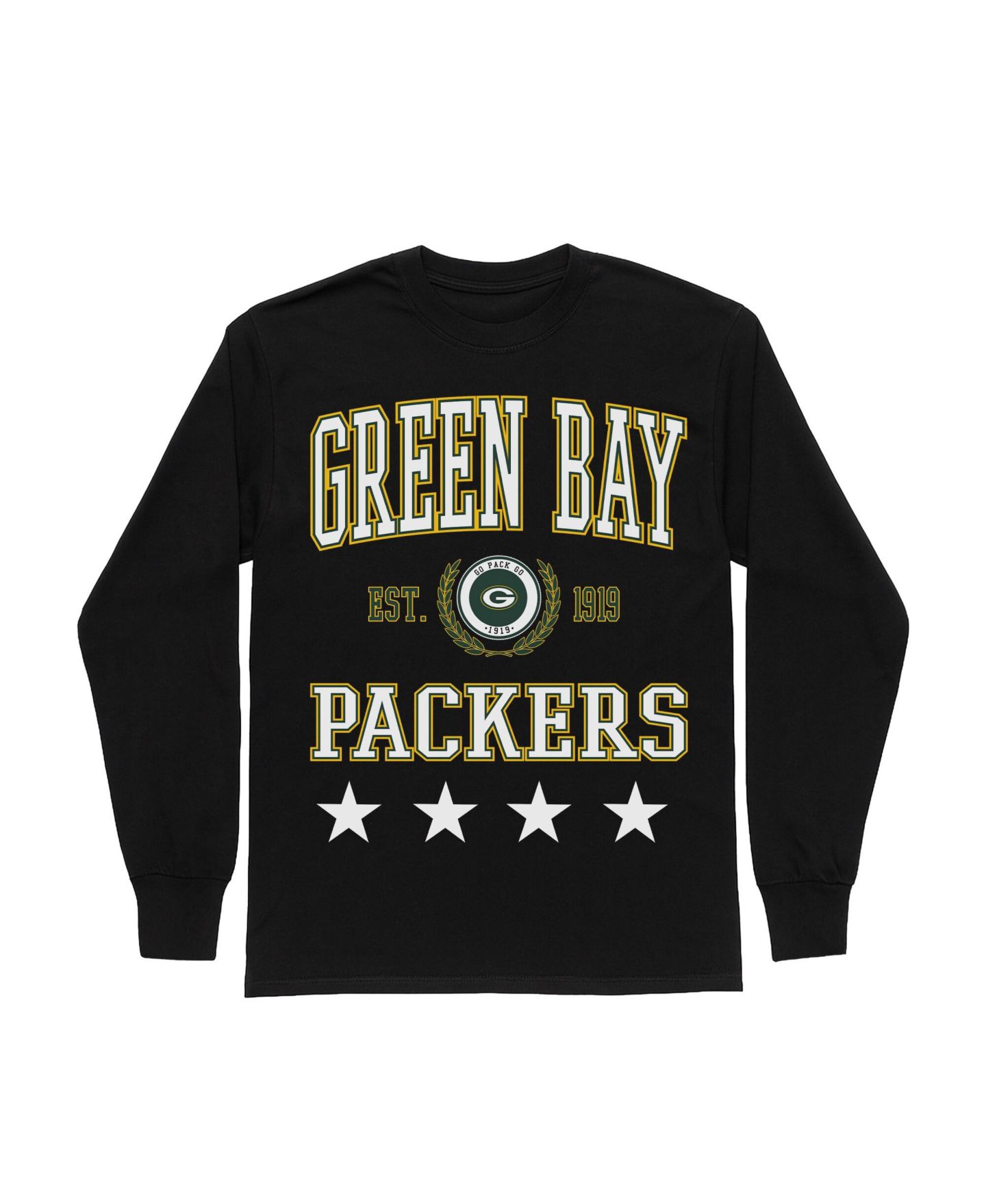 Женская футболка Gameday Couture Black Green Bay Packers Oversized Everyday Star Long-Sleeve — фото 5