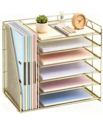 Four Candies 4 Tier Paper Organizer With Magazine Holder Desktop Storage Tray