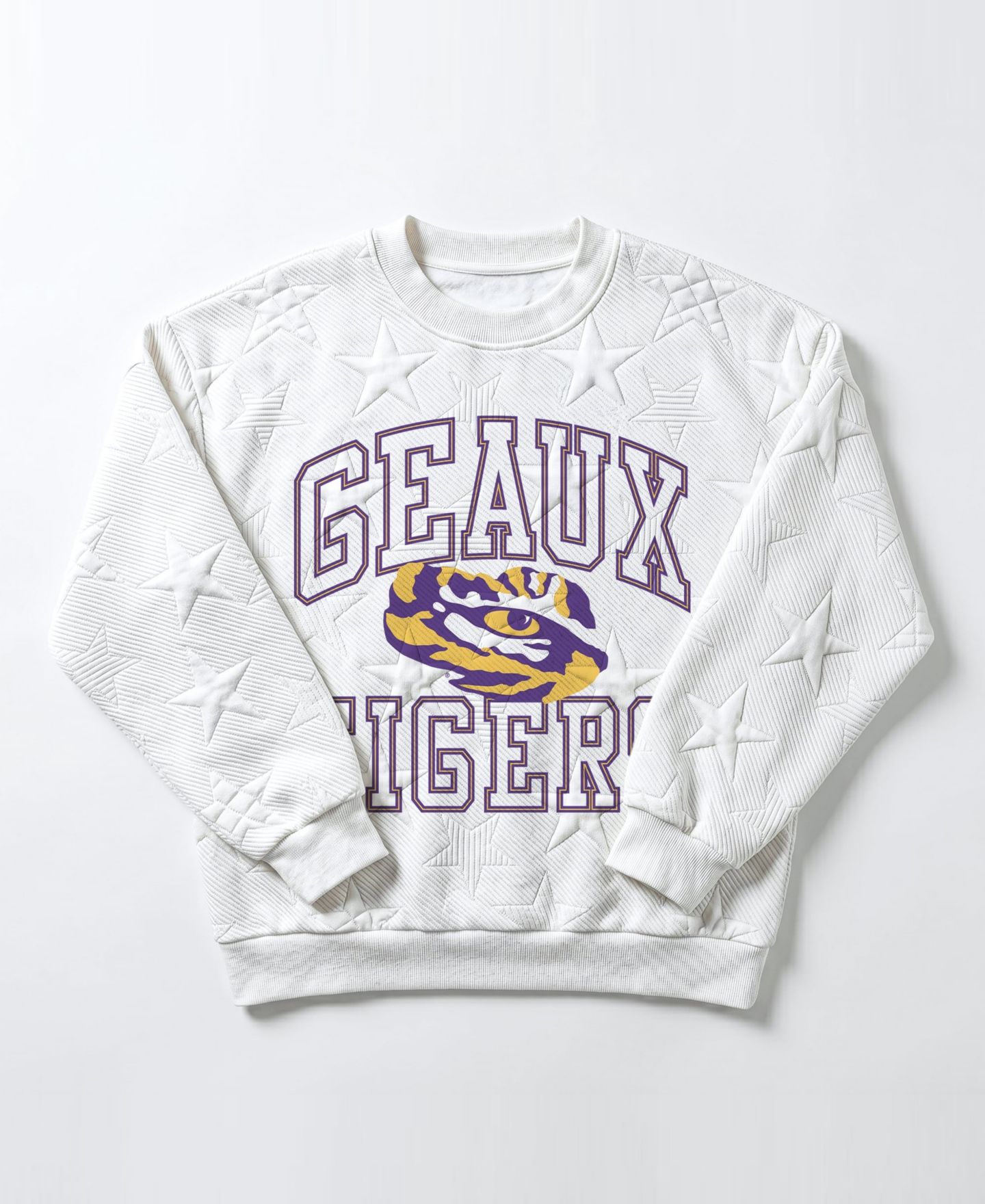 Женская толстовка Gameday Couture White LSU Tigers Big Play Energy Tonal Star Embossed — фото 2