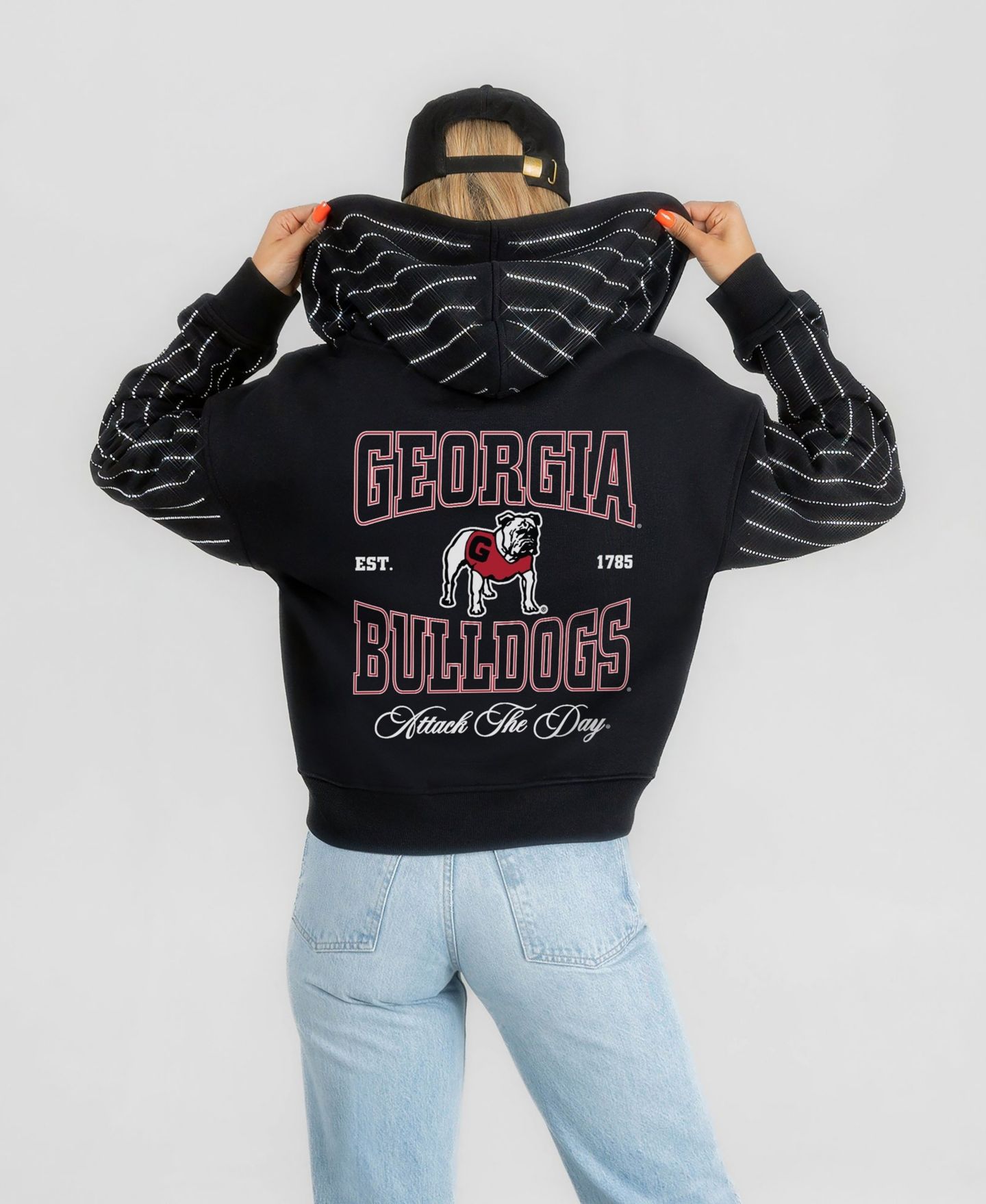 Женское худи Gameday Couture Black Georgia Bulldogs Eyes on the Prize Mid-Crop Full-Zip — фото 1