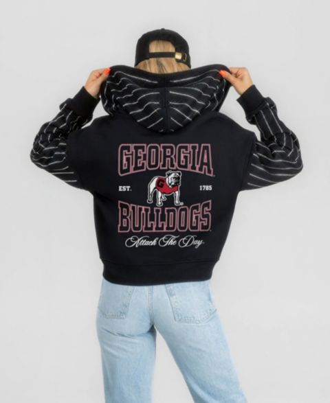 Женское худи Gameday Couture Black Georgia Bulldogs Eyes on the Prize Mid-Crop Full-Zip
