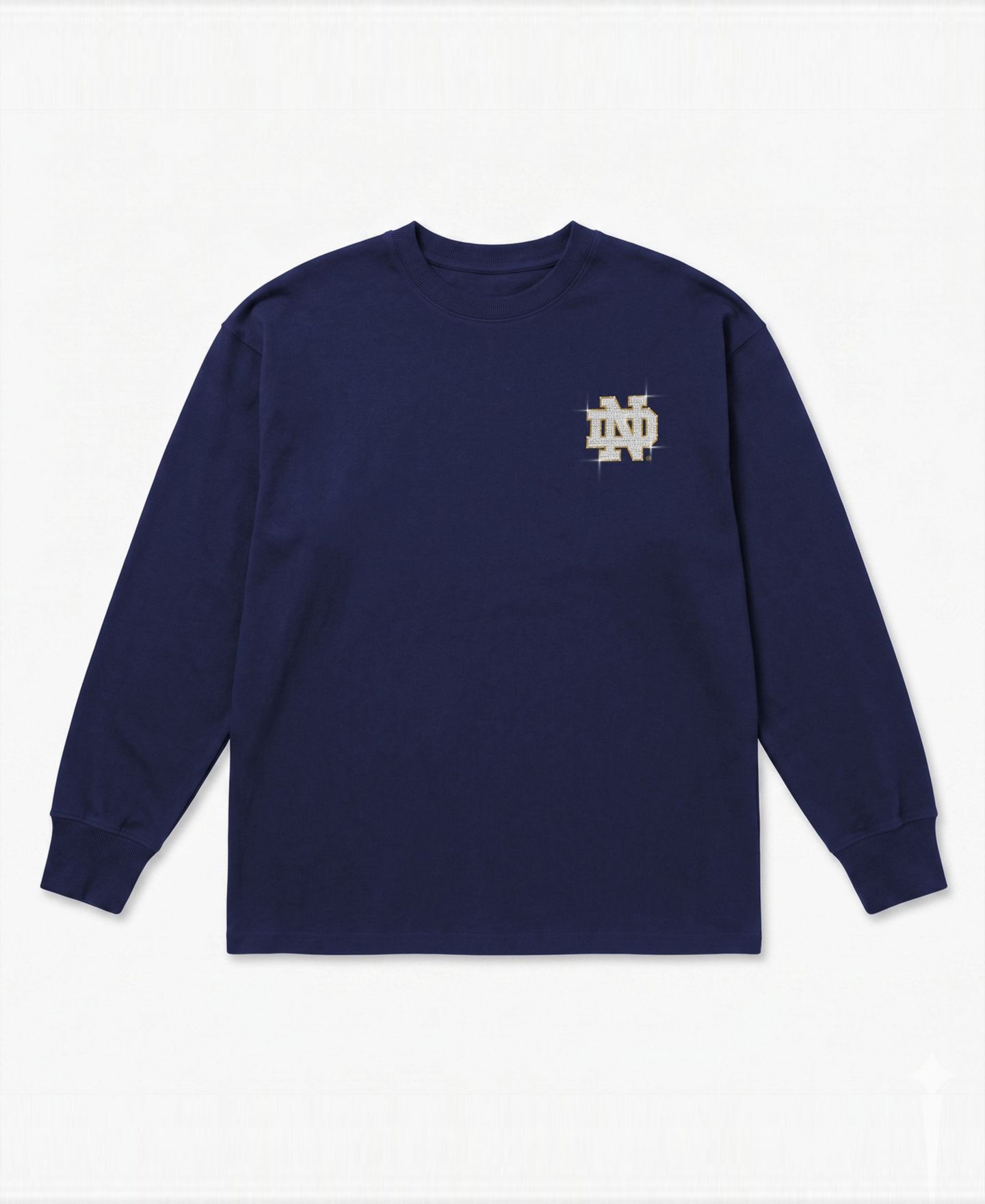 Женская футболка Gameday Couture Navy Notre Dame Fighting Irish Light It Up Rhinestone Long-Sleeve — фото 6