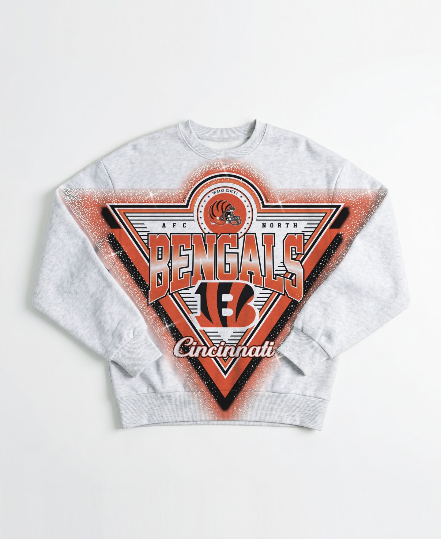 Женская толстовка Gameday Couture Heather Gray Cincinnati Bengals Chasing Victory Rhinestone Spray Oversized Fleece — фото 5