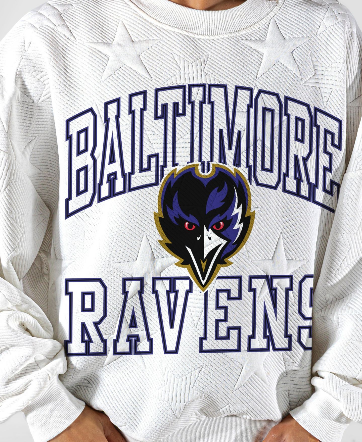 Женская толстовка Gameday Couture White Baltimore Ravens Big Play Energy Tonal Star Embossed — фото 5