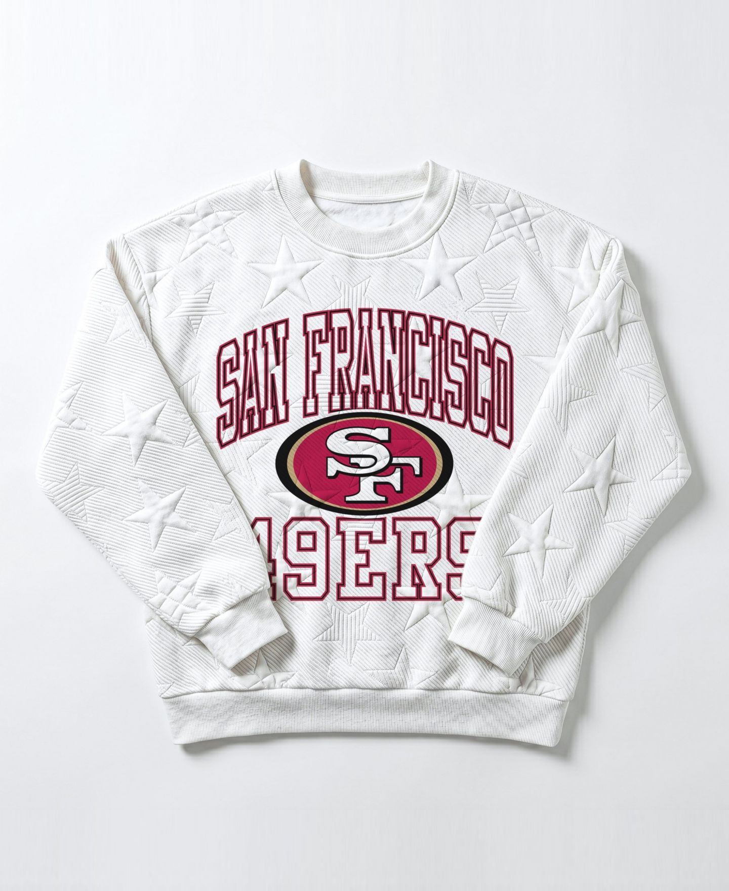 Женская толстовка Gameday Couture White San Francisco 49ers Big Play Energy Tonal Star Embossed — фото 2