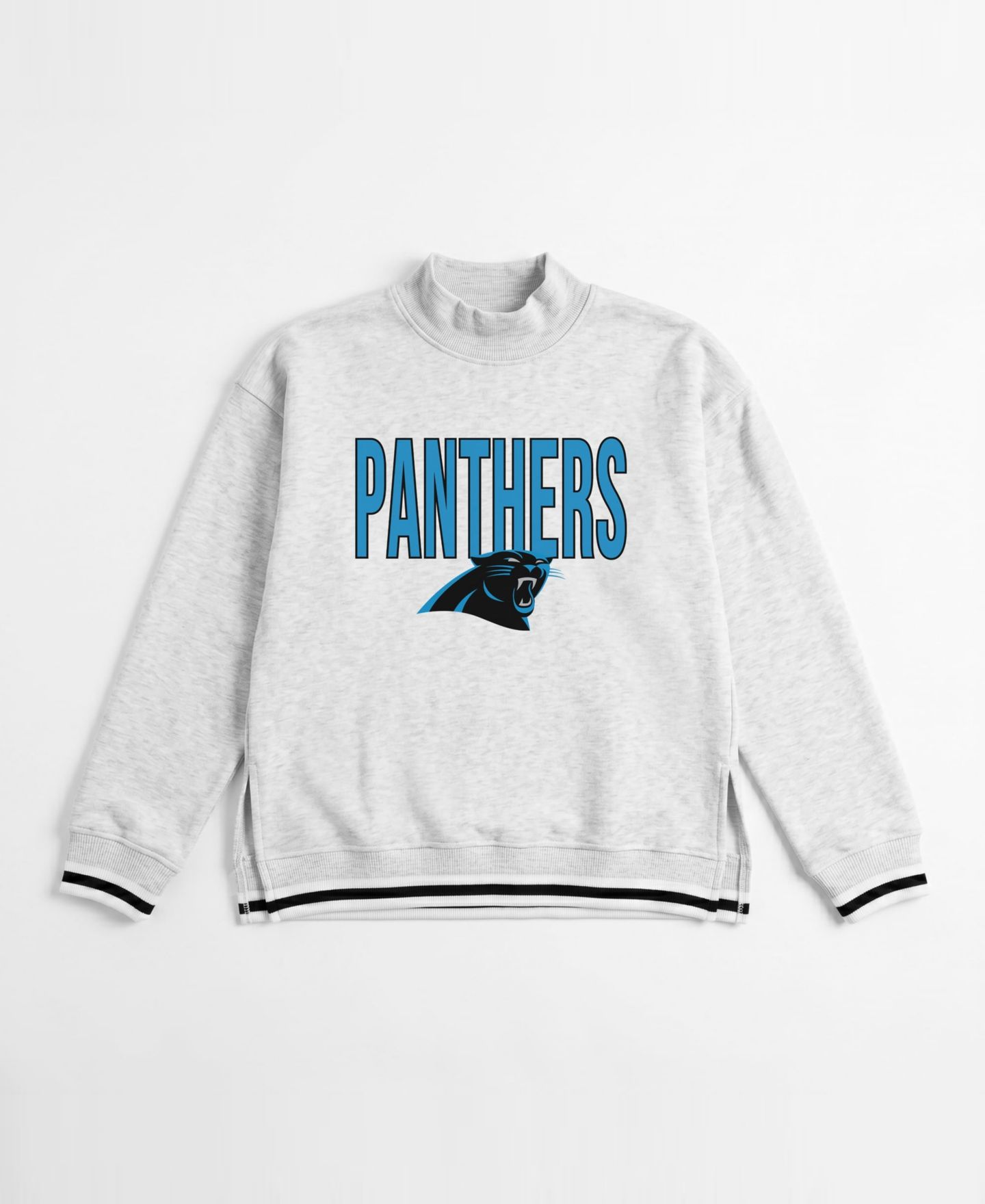 Женская толстовка Gameday Couture Ash Carolina Panthers Rally Point Contrast Stripe Mock Neck — фото 4