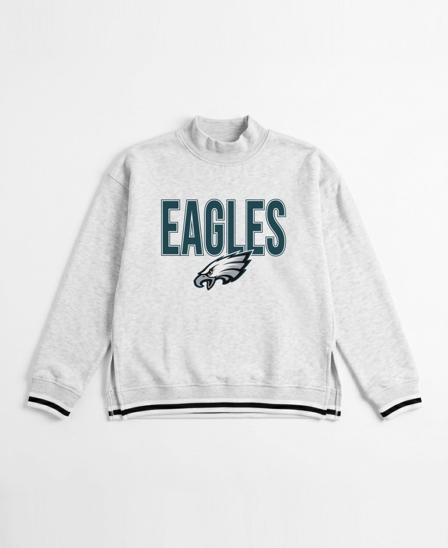 Женская толстовка Gameday Couture Ash Philadelphia Eagles Rally Point Contrast Stripe Mock Neck — фото 4