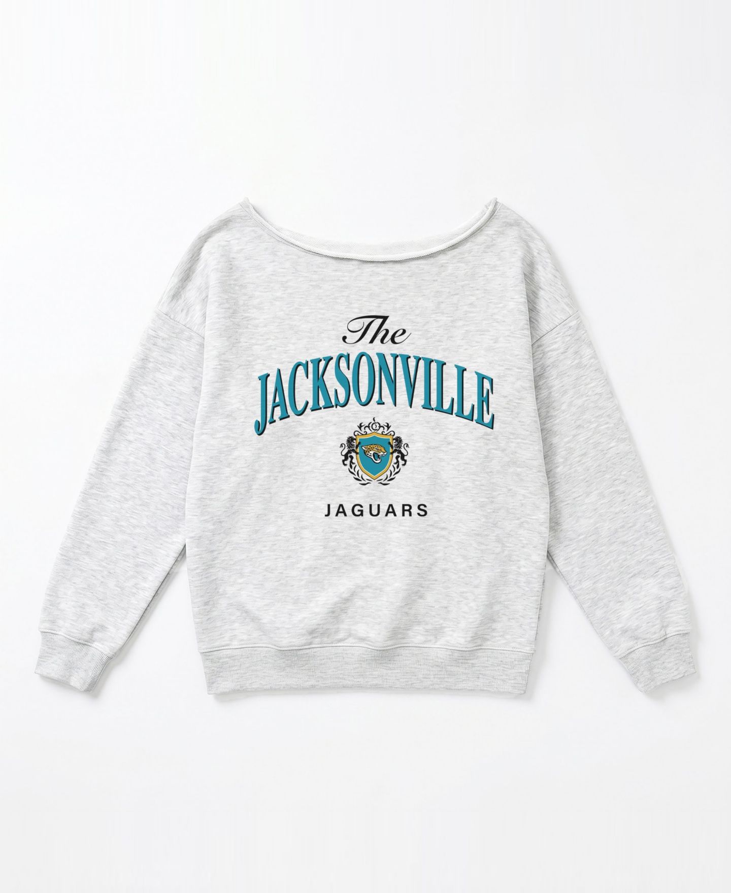 Женская толстовка Gameday Couture Ash Jacksonville Jaguars Offsides Energy Off-Shoulder — фото 3