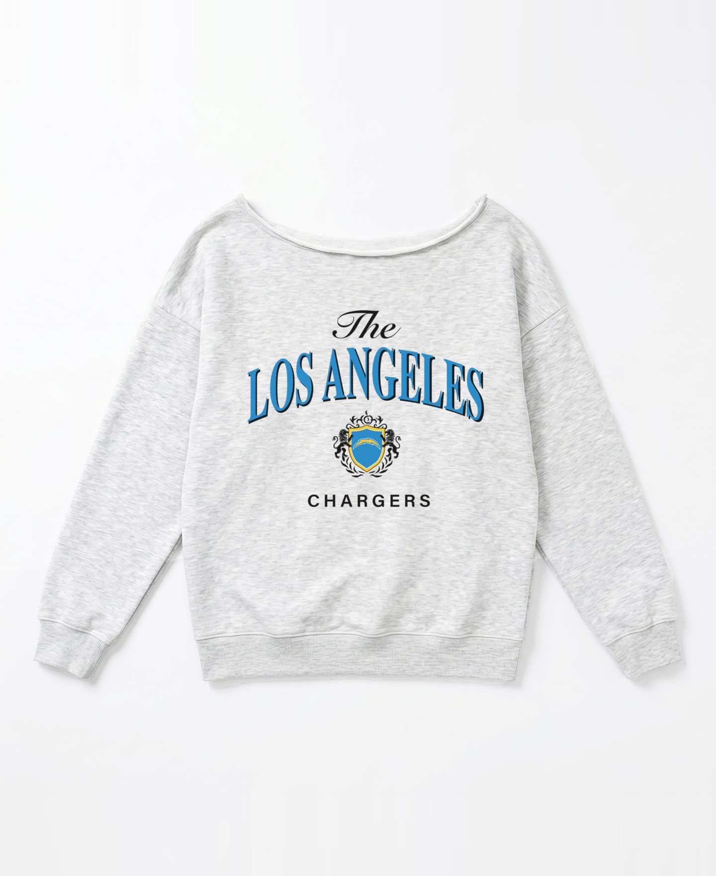 Женская толстовка Gameday Couture Ash Los Angeles Chargers Offsides Energy Off-Shoulder — фото 4