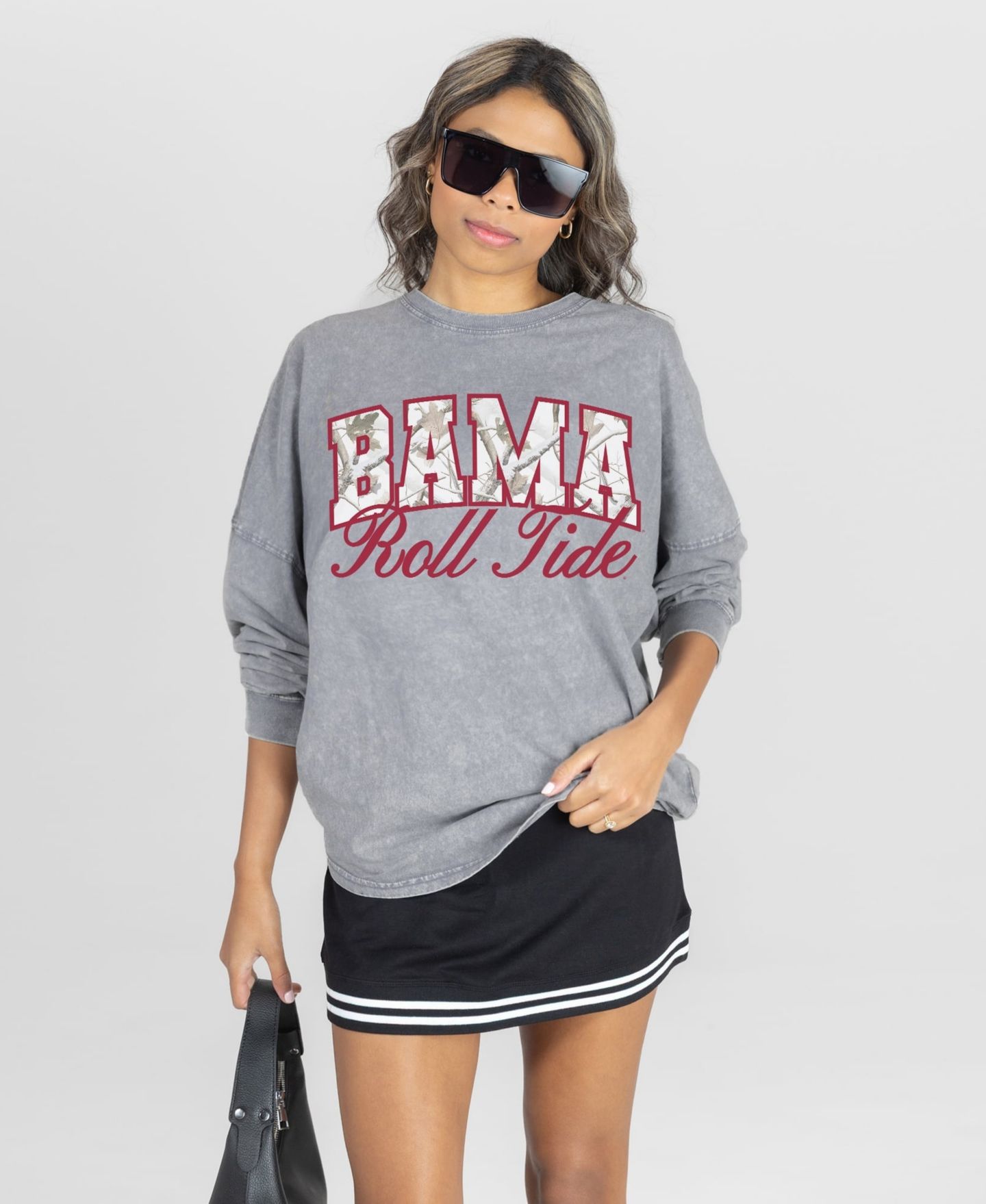 Женская футболка Gameday Couture Gray Alabama Crimson Tide Snow Wash Oversized Long-Sleeve — фото 4