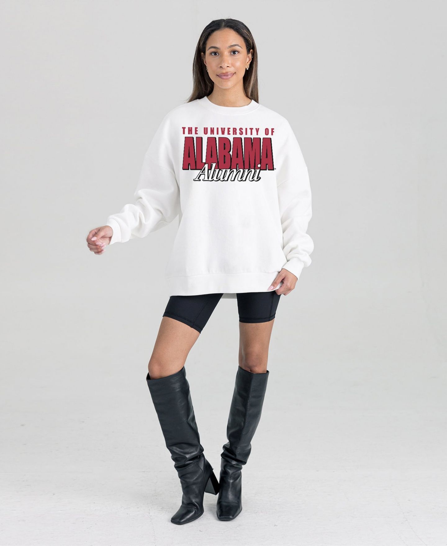 Женская толстовка Gameday Couture White Alabama Crimson Tide Alumni Era Oversized Premium Fleece — фото 4