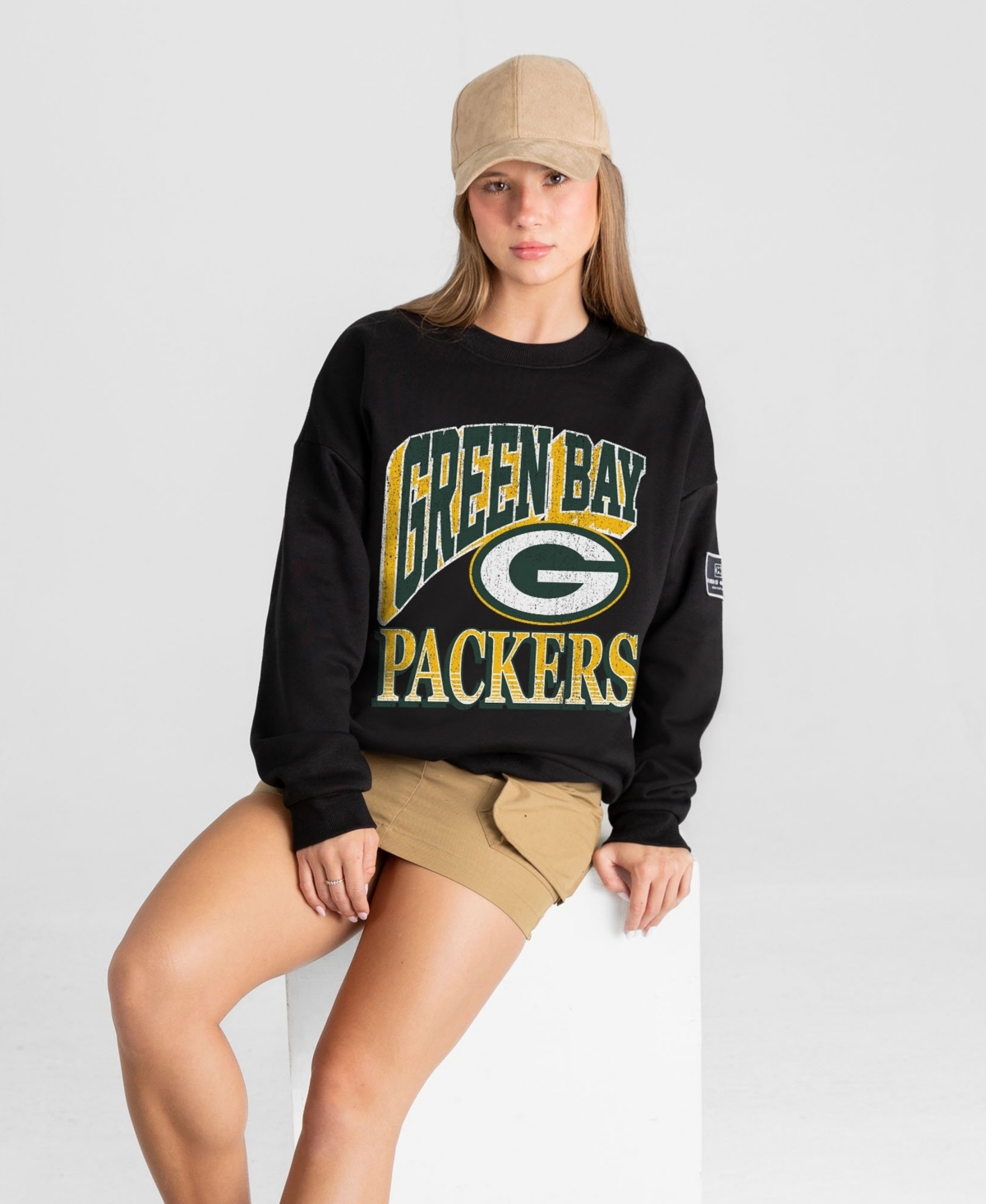 Gameday Couture Women's Black Green Bay Packers Victory Prime Black Label Premium Drop Shoulder Sweatshirt - Black