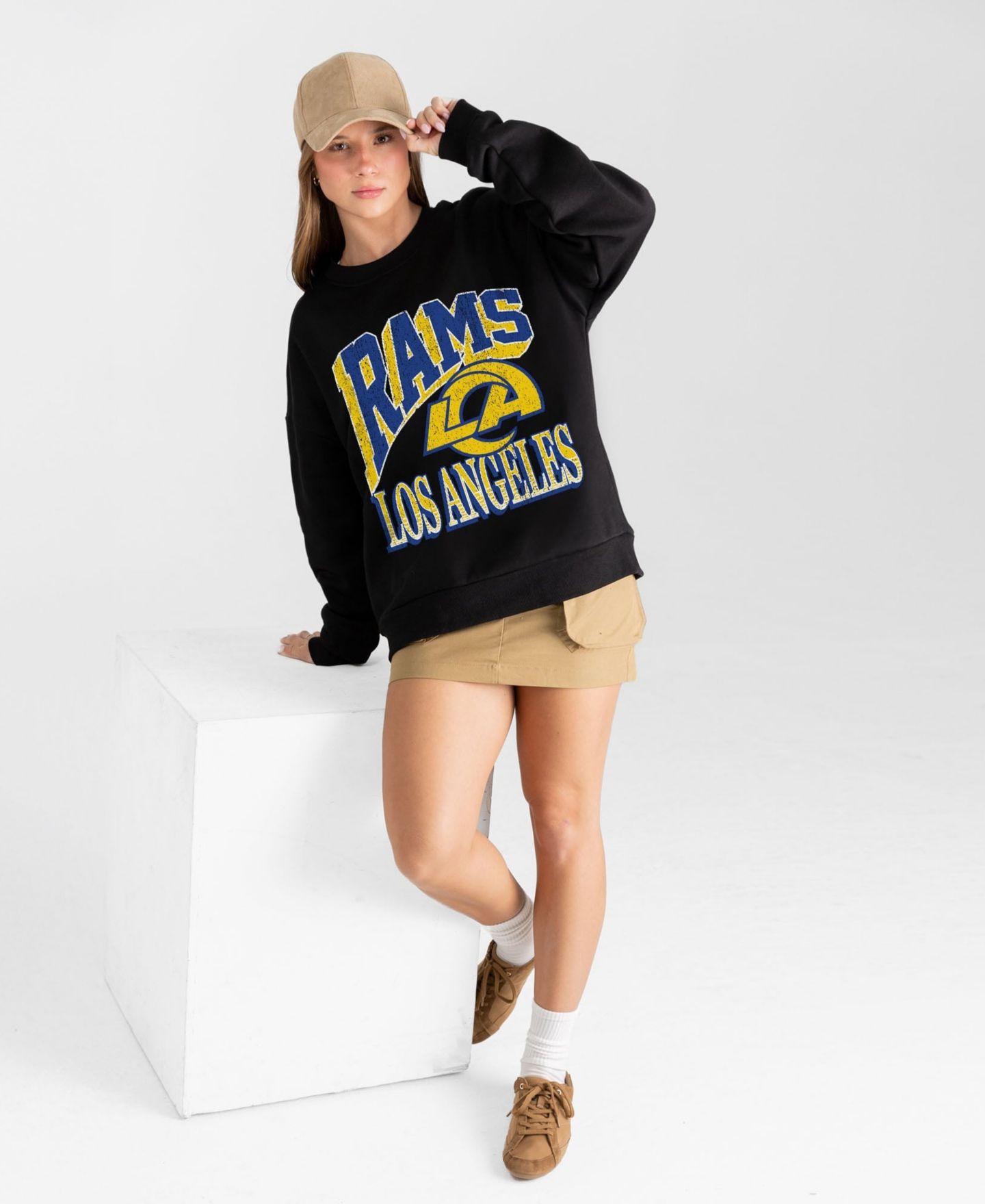 Женская толстовка Gameday Couture Black Los Angeles Rams Victory Prime Black Label Premium Drop Shoulder — фото 3