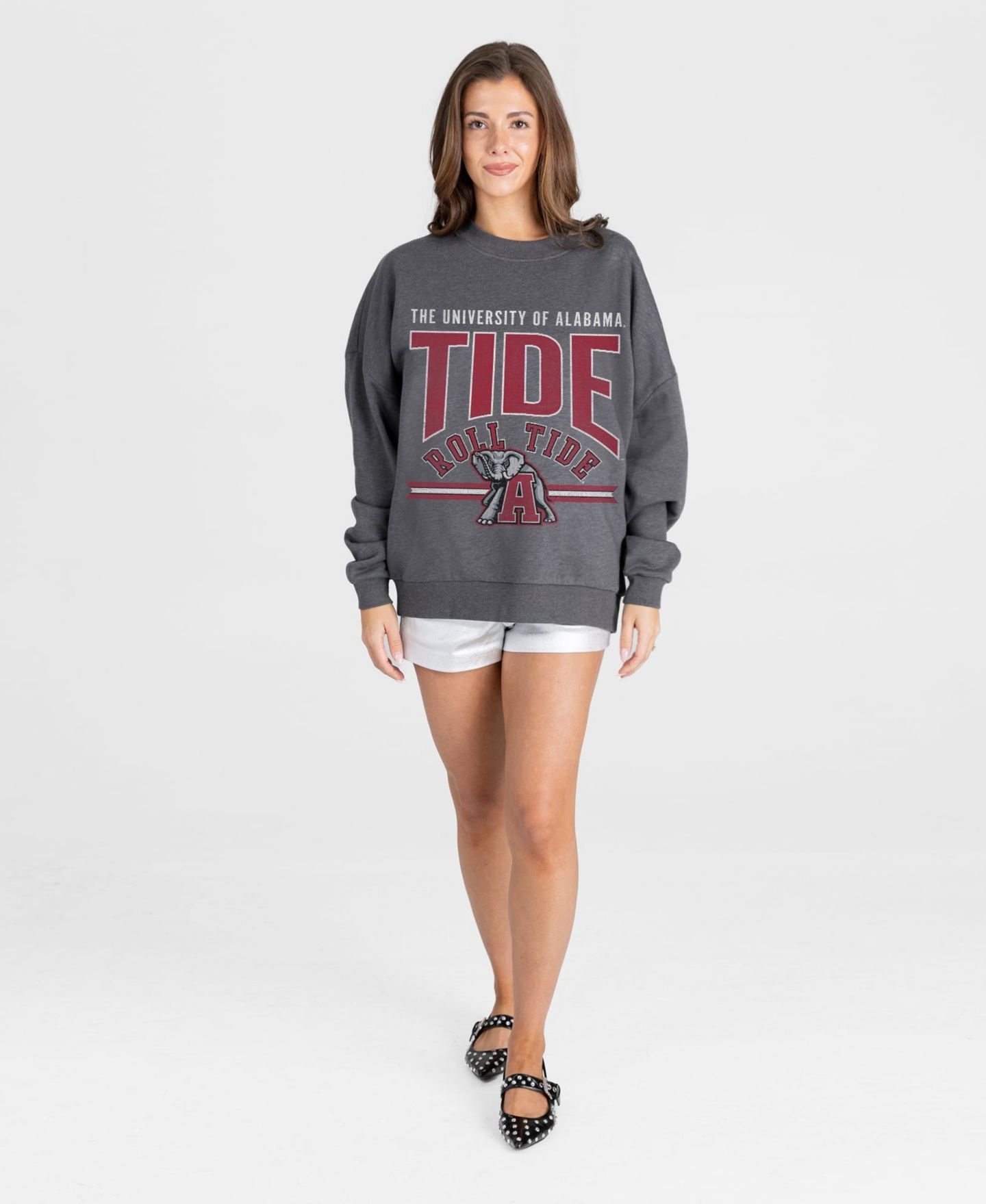 Женская толстовка Gameday Couture Charcoal Alabama Crimson Tide Kickoff Classic Oversized Premium Drop Shoulder — фото 3