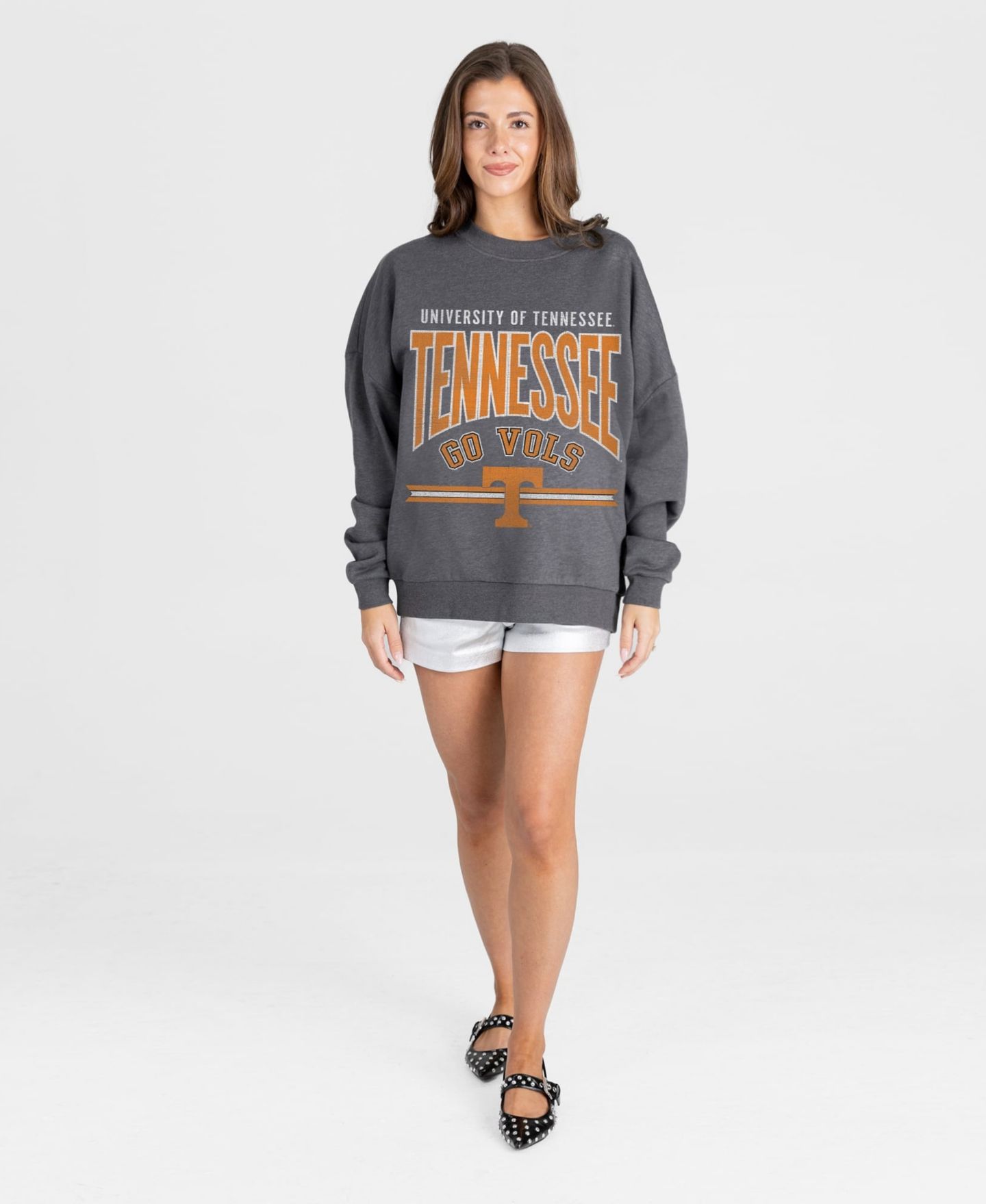 Женская толстовка Gameday Couture Charcoal Tennessee Volunteers Kickoff Classic Oversized Premium Drop Shoulder — фото 3