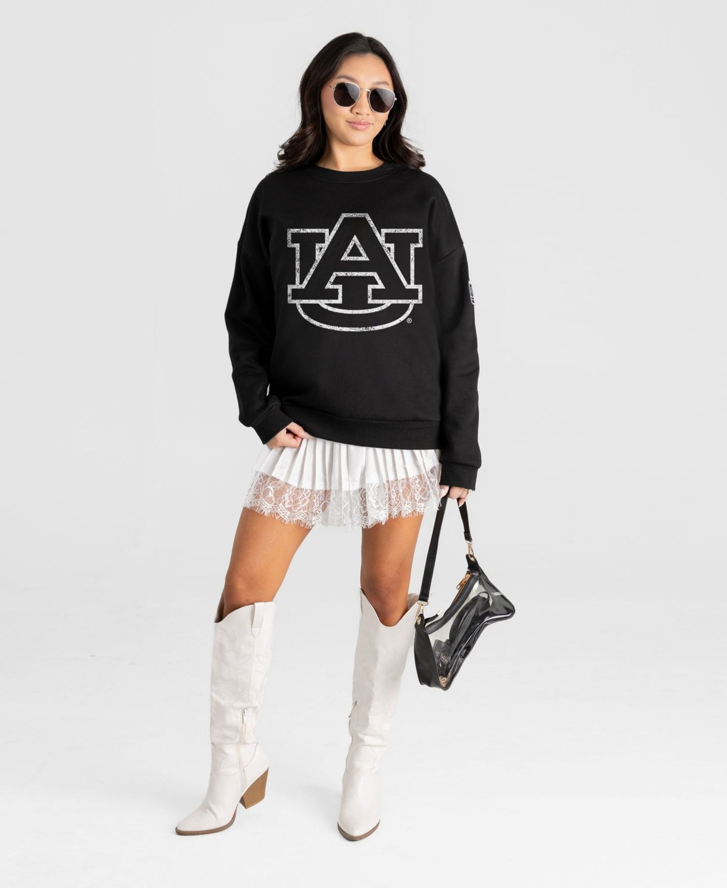 Женская толстовка Gameday Couture Black Auburn Tigers Bold Move Black Label Premium Drop Shoulder — фото 3